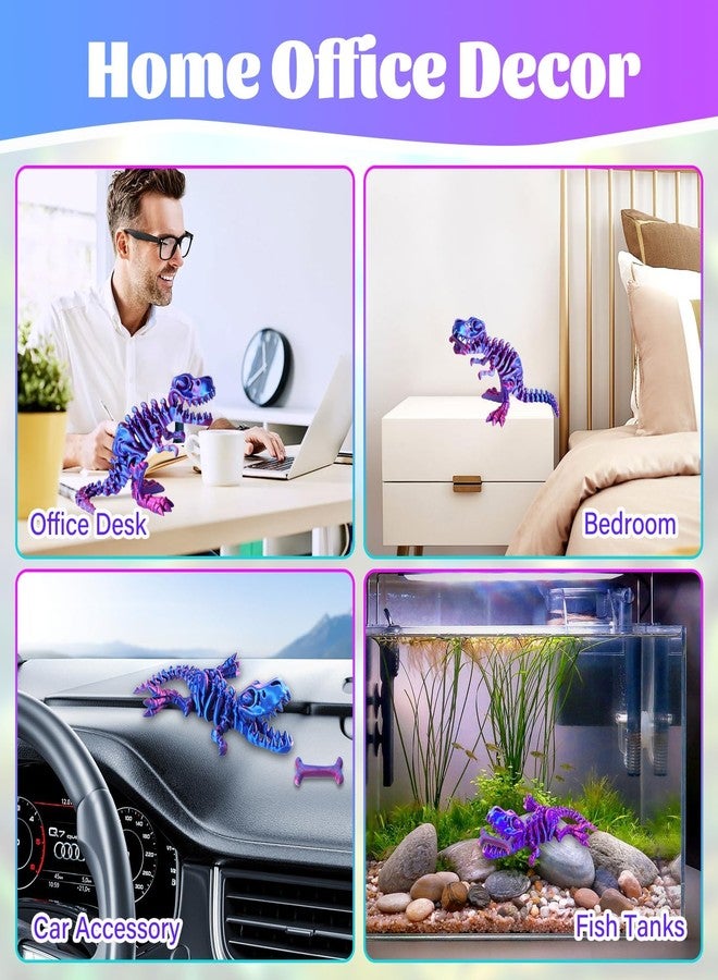 BCNJEPIN 3D Printed Toys, T Rex Dinosaur, 3D Printed Dinosaur Skeletons, Stress and Anxiety Relief Toy Full Articulated Dinosaur Bones Flexible Joints Home Office Decor Toys Gifts for Kids and Adult - Image 4